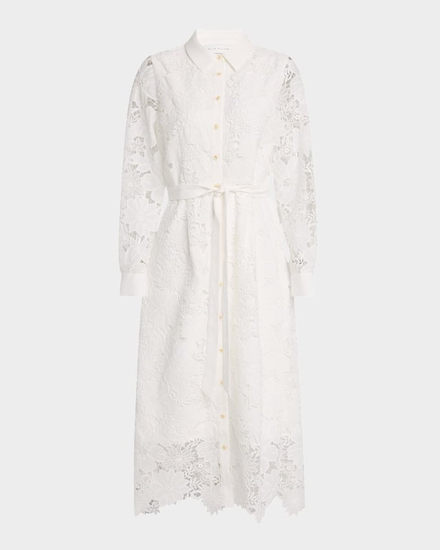 The Lilia Floral Lace Midi Shirtdress